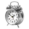 Curata Silver-Tone Twin Bell Analog Quartz Alarm Clock