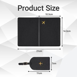 XSDSLS Passport Cover and Suitcase Tag Set, Passport Cover, Faux Leather Passport Cover, Passport Organiser for Men and Women, Holiday Accessories, Travel Essentials, lightblue, Standard size, Modern