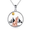 AINFQY Wolf Necklace for Women 925 Sterling Silver Mountain Range