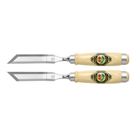 Kirschen 2326955 Stechbeitelpaar gekröpft mit schräger Schneide 12 mm, beige/silber