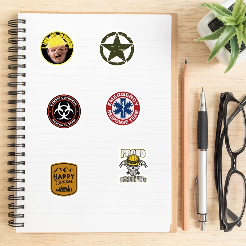 100 PCS Hard Hat Stickers (Dirty) for Tool Box, Helmet,