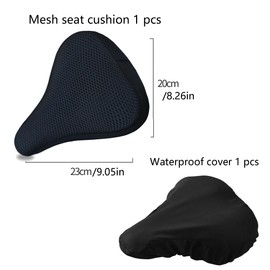 Hayaww Bicycle Seat Cover, Soft, Breathable, Comfortable Soft Bike Seat Cushion, Bike Saddle Cover, Breathable Padded Seat Cover, Padded Bike Saddle Cover, for Indoor and Outdoor (A)