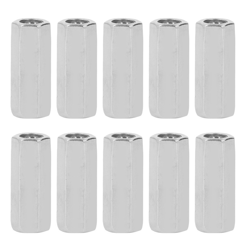 10Pcs Coupling Nut Hex 304 Stainless Steel Rod Connector Nut