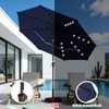 JEAREY 3 Tiers Patio Umbrella with Solar Lights 9ft Outdoor