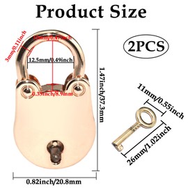 Aifeier ET 2 Pieces Mini Vintage Locks Small Bear-Shape Padlock with Key for Handbag, Jewelry Box, Storage Box, Diary Book, Gold