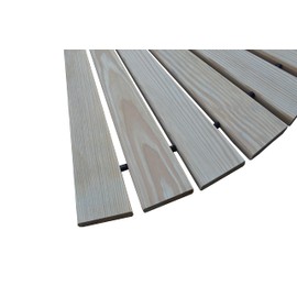 Amish-Made 90° Stained Wooden Roll Out Garden Pathway Corner, Linden Leaf Stain