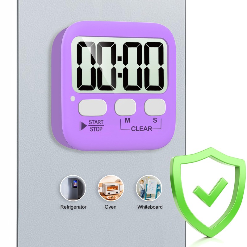 Antonki 2 Pack Digital Timer for Kids, Magnetic Countdown Kitchen