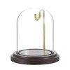 TOLIDA Glass Dome with Natural Wooden Base Robust Decorative Glass