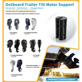 Motor Support for Outboard, Fits Single Ram Tilt/Trim Outboard, Universal Outboard Transom Saver for Yamaha, for Honda, and for Suzuki Boat Towing Support