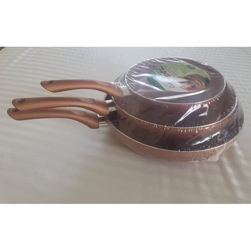 Copper Cuisine by Healthy Living Skillets. 3-piece nonstick cookware set