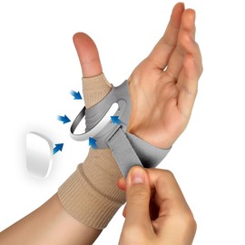 FORTEMOTUS CMC Thumb Brace Splint, CMC Joint Support Stabilizer for Thumb CMC Joint Pain, Instability, Tendonitis, Lightweight & Adjustable Thumb Support Brace for Men and Women (Slate - Left)