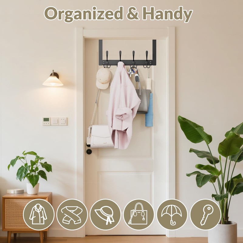 WLCSNG Heavy Duty Over The Door Hooks Rustproof - 25lb