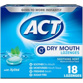ACT Dry Mouth Soothing Mint Lozenges 18 ea (Pack of 4)