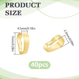 HOBBIESAY 40Pcs Snap on Bails 7mm Gold Snap Bail Hook Necklace Clasps Pendant Clasps Metal Clasp Connectors Bails Small Charm Clasp for DIY Necklace Bracelet Jewelry Making