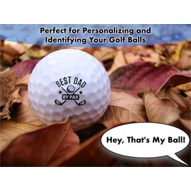 HODL 21 Ball Badge Golf Ball Stamp – Self-Inking Golf Marker, Quick-Dry & Waterproof – No Leaks, No Messy Refills – Durable, Reusable Golf Ball Stamper Golfing Gift & Accessory (Best Dad by Par)