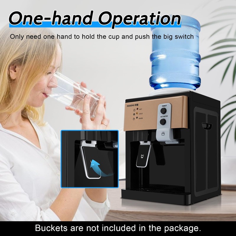 Top Loading Water Cooler Dispenser, 1.2-5 Gallon Mini Desktop Water