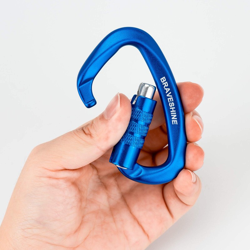Braveshine 12KN Auto Lock Carabiner, Load Capacity 2645.5 lbs (1200