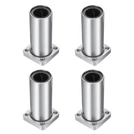 sourcing map LMK20LUU Linear Ball Bearings 20mm Bore 32mm OD 80mm Length Extra Long Square Flange Steel Cage for CNC Machine 3D Printer