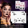 4Pcs Crystal Cat Face Gems Stickers, Halloween Cat Print Gem