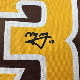 Facsimile Autographed Manny Machado San Diego Brown Reprint Laser Auto Baseball Jersey Size Men's XL