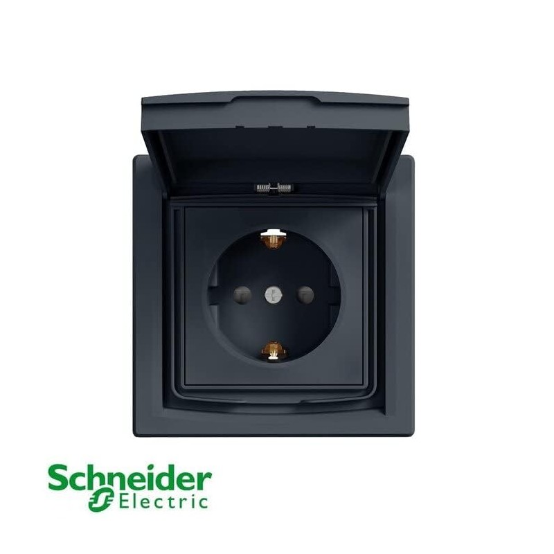 Asfora EPH3100371 Socket with Lid IP44 Anthracite