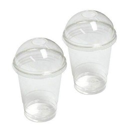 We Can Source It Ltd – 16oz 470ml Plastic Smoothie Cups with Dome Lids– Ideal for Iced Drinks, Smoothies, Juices, Milkshakes, Cold Coffee – 100% Disposable & Recyclable – 500 Pack