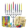 Ner Mitzvah Hanukkah Menorah Candles Dreidels, Chanukah Guide Complete Set