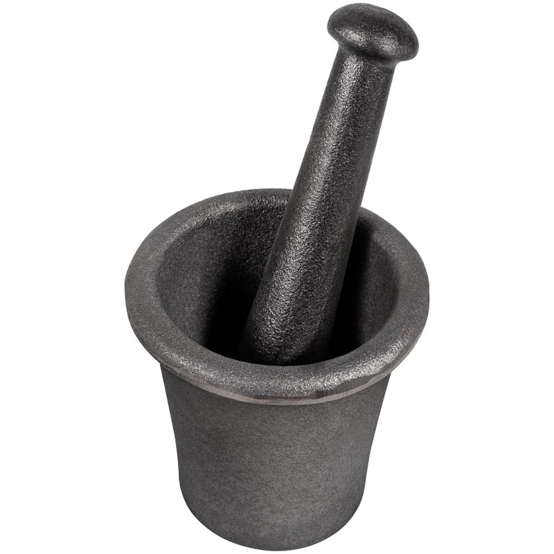 Cast Iron Mortar and Pestle Tool Set Rock-Ore Crusher Grinder
