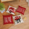 Set of 4 Rose Pillow Covers 12x12 Red Spring Summer