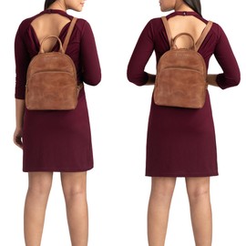 STILORD 'Ruby' Daypack Ladies Leather Backpack Small Leather Rucksack Vintage Handbag City Daypack for Going Out Shopping Pack S Genuine Leather, Colour:Andorra - Brown