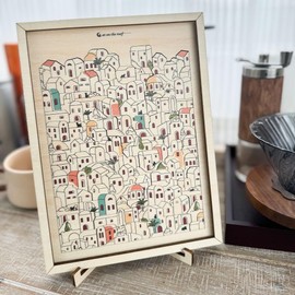 100 House Jigsaw Puzzle Wooden Puzzles for Adults,Unique Shape Adult Puzzles,Gift Ideas, Kids Family Game, Challenging Jigsaw(6.9 * 9.3in-100Pcs)(100 House)