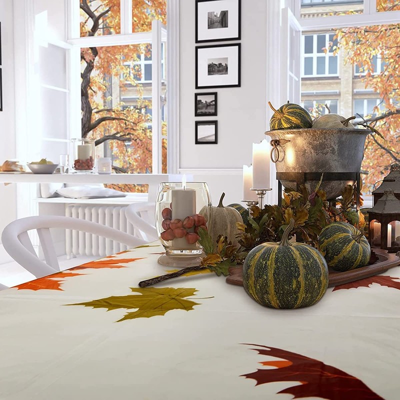 Byttlerom Thanksgiving Autumn Leaf Tablecloth Autumn Maple Leaf Tablecloth Waterproof