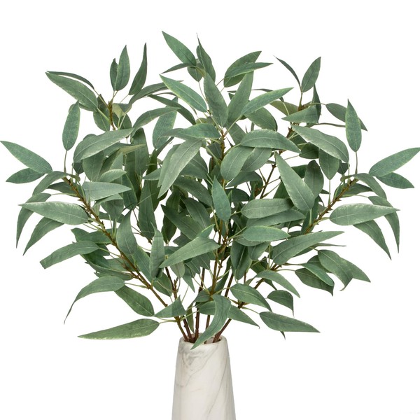 Faux Eucalyptus Stems Willow Eucalyptus Leaves 34” Long Fake Salix