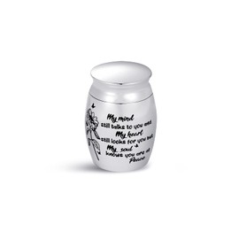 MiniJewelry Mini Cremation Urn for Ashes My Mind still Talks to You My Heart still Looks for You but My Soul knows You are at Peace Family