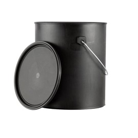 House Naturals 1 Gallon Plastic Paint Bucket can for Paint Storage Black All Plastic Made in USA