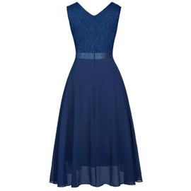 Girls Floral Lace Burdungy Dress Christmas Bridesmaid Vintage Formal Cocktail Party Swallowtail Swing Dresses 8-13 Years Navy Blue