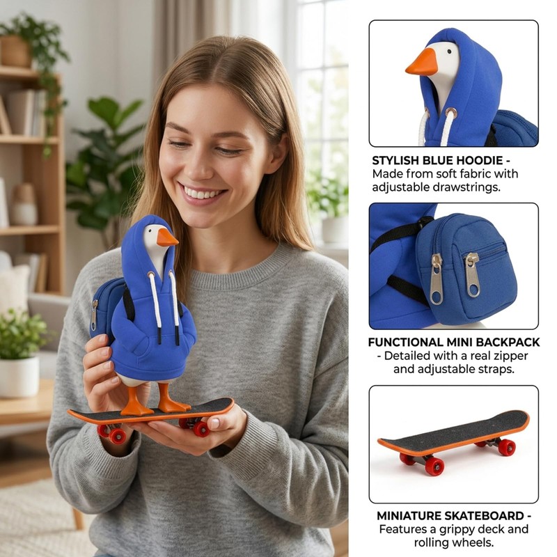 7 Inch Desk Goose Outfits, Min Hoodies Tabletop Gooses Accessory,