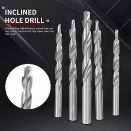 berjalan 5 Pieces Woodworking Drill HSS Spiral Step Drill Tool for Manual Pocket Hole System 4-8/5-9/5-10/6-10/8-12 mm