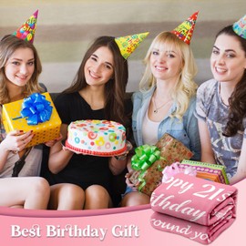 Gleevara 21st Birthday Gifts for Her, 50"x60" Soft Flannel Blanket, 21st Birthday Gifts Ideas for Sister, Friend, Daughter
