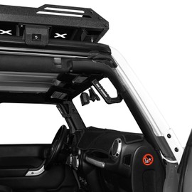 Hooke Road Aluminum Grab Handles Black Front Grips Compatible with Jeep Wrangler JK & Unlimited 07-18