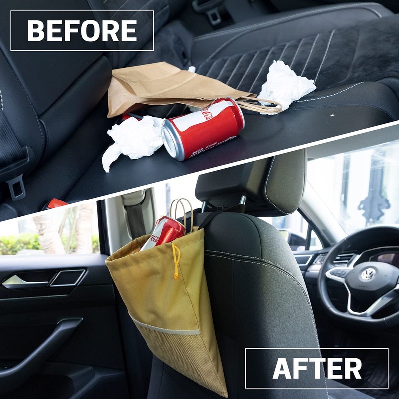 GNEGNI 2PCS Car Garbage Can, Hanging Car Trash Bag with