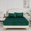 Damier Plush Fitted Sheet 200 x 200 cm Green Dark