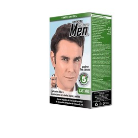 Tinte En Gel Barba Bigote Cabello Color Castaño Special Primer Men Loquay Cubre Canas en 5 minutos