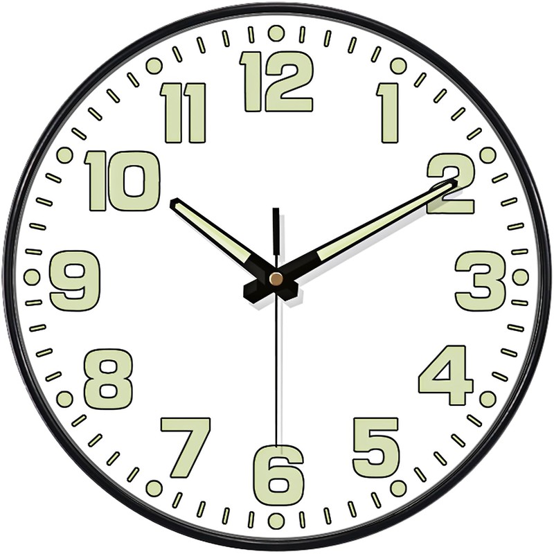 Mabpedo Glow in The Dark Wall Clock, 8" Silent Non-Ticking