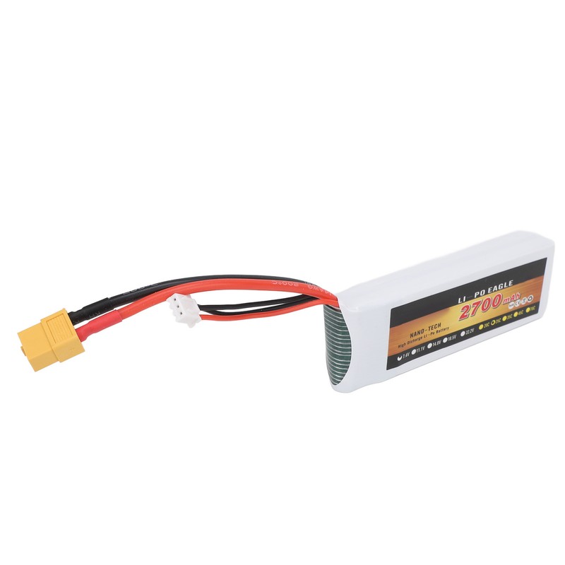 7.4V 2700mAh 2s 25C LiPo Battery Lightweight Long Lasting Use