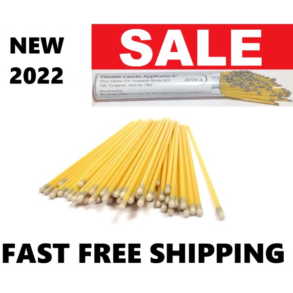 bray NEW 2024 Flexible Silver Nitrate Applicator Sticks 6&#034;, FREE