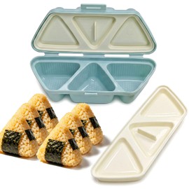 Rice Ball Mold, 6-in-1 Onigiri Mold for Making 6 Triangle Rice Balls at Once, Easy-Press Onigiri Maker for Bento Lunches, Meal Prep and Home Kitchen