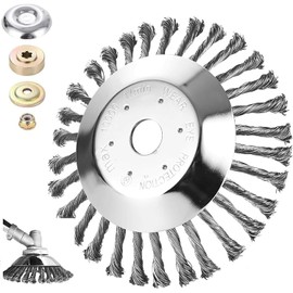 Universal Brush Cutter Head, New Tooth Shape 2024, Metal Brushcutter Brush, Steel Wire Brush, Weed Garden (8 Inch)