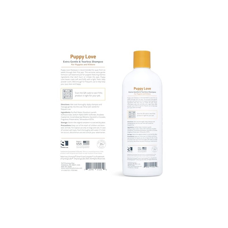SynergyLabs Veterinary Formula Solutions Puppy Love Extra Gentle & TearlessShampoo;