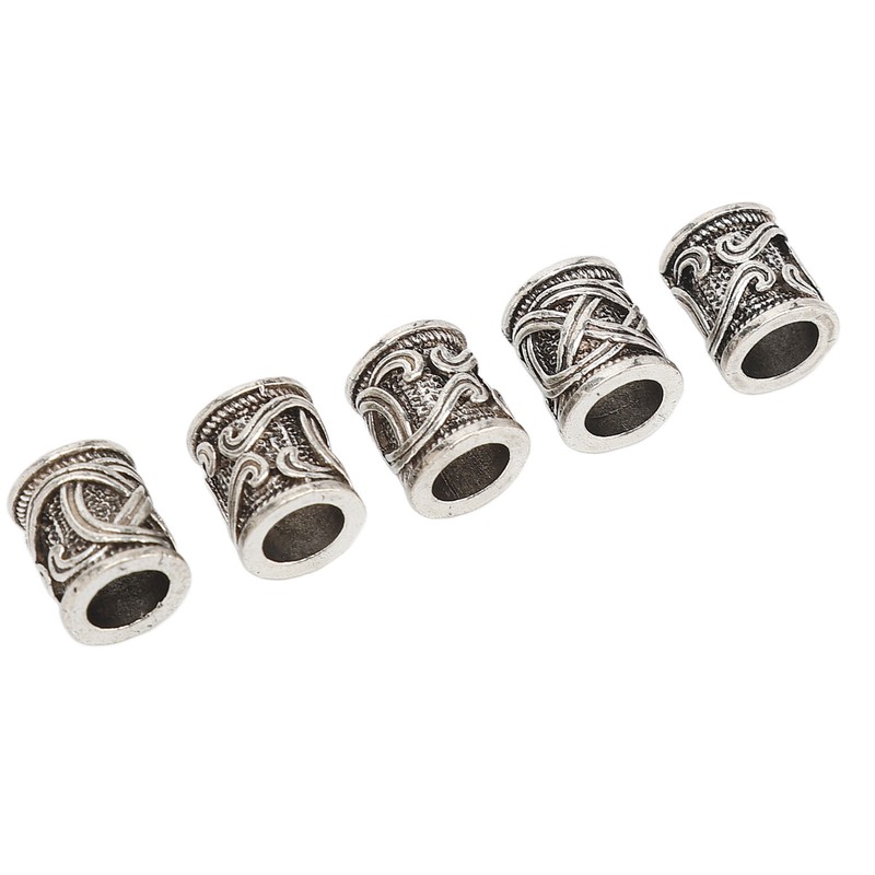 20PCS Beard Beads Retro Alloy Multipurpose Hair Tube Beads for
